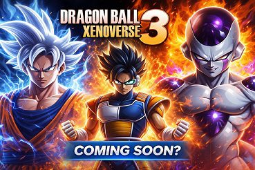 Dragon Ball Xenoverse 3 concept image featuring Goku Ultra Instinct and Frieza with powerful aura