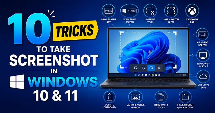 10 tricks to take screenshot in windows 10 & 11