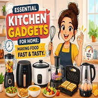 Essential kitchen gadgets for making food fast & tasty at home.