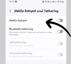 Click on mobile hotspot setup menu image. 