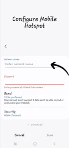 Mobile hotspot setup to enable hotspot.
