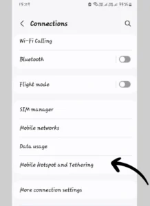 mobile hotspot settings image on phone 